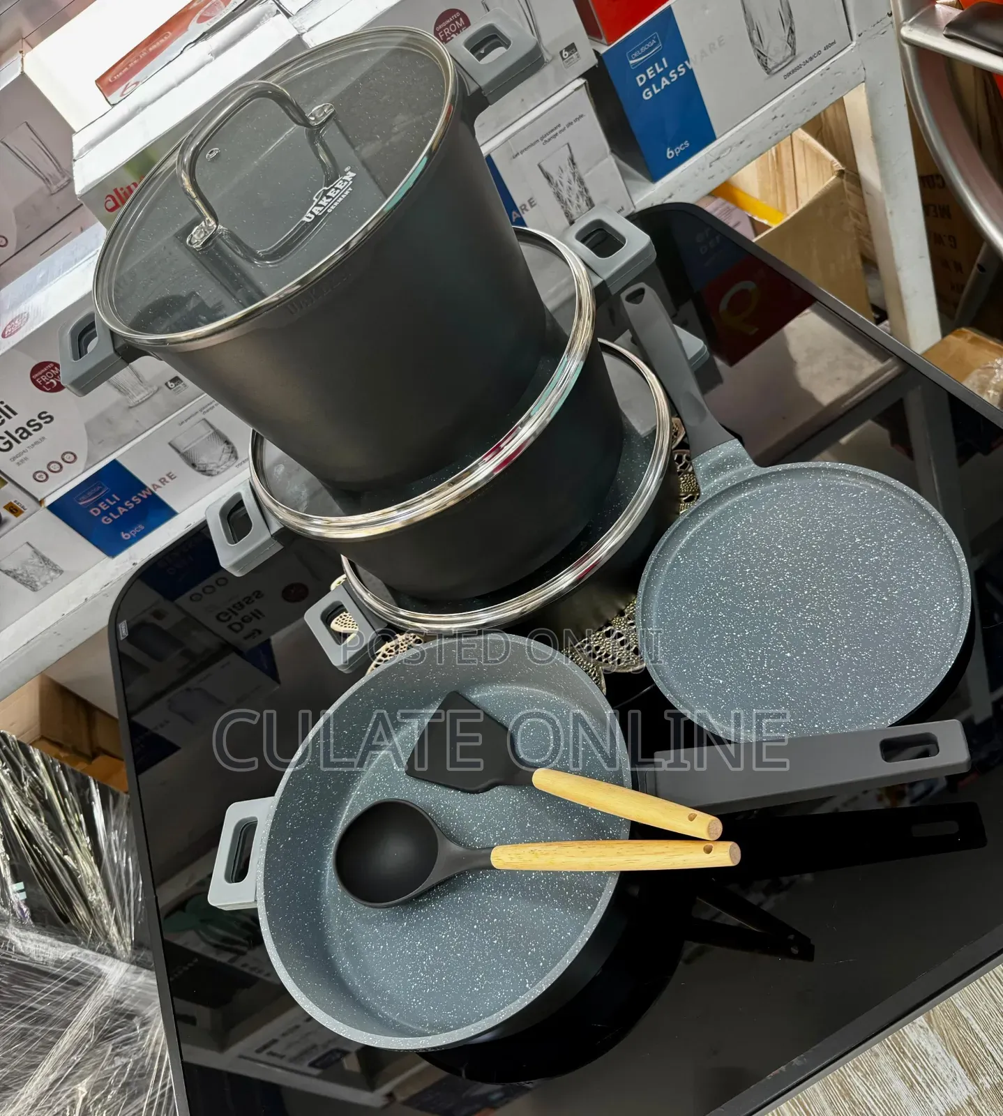 7pcs Uakeen Non-Stick Cookware Set