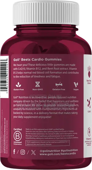 Goli Beets Cardio Gummies | 100mg Coq1