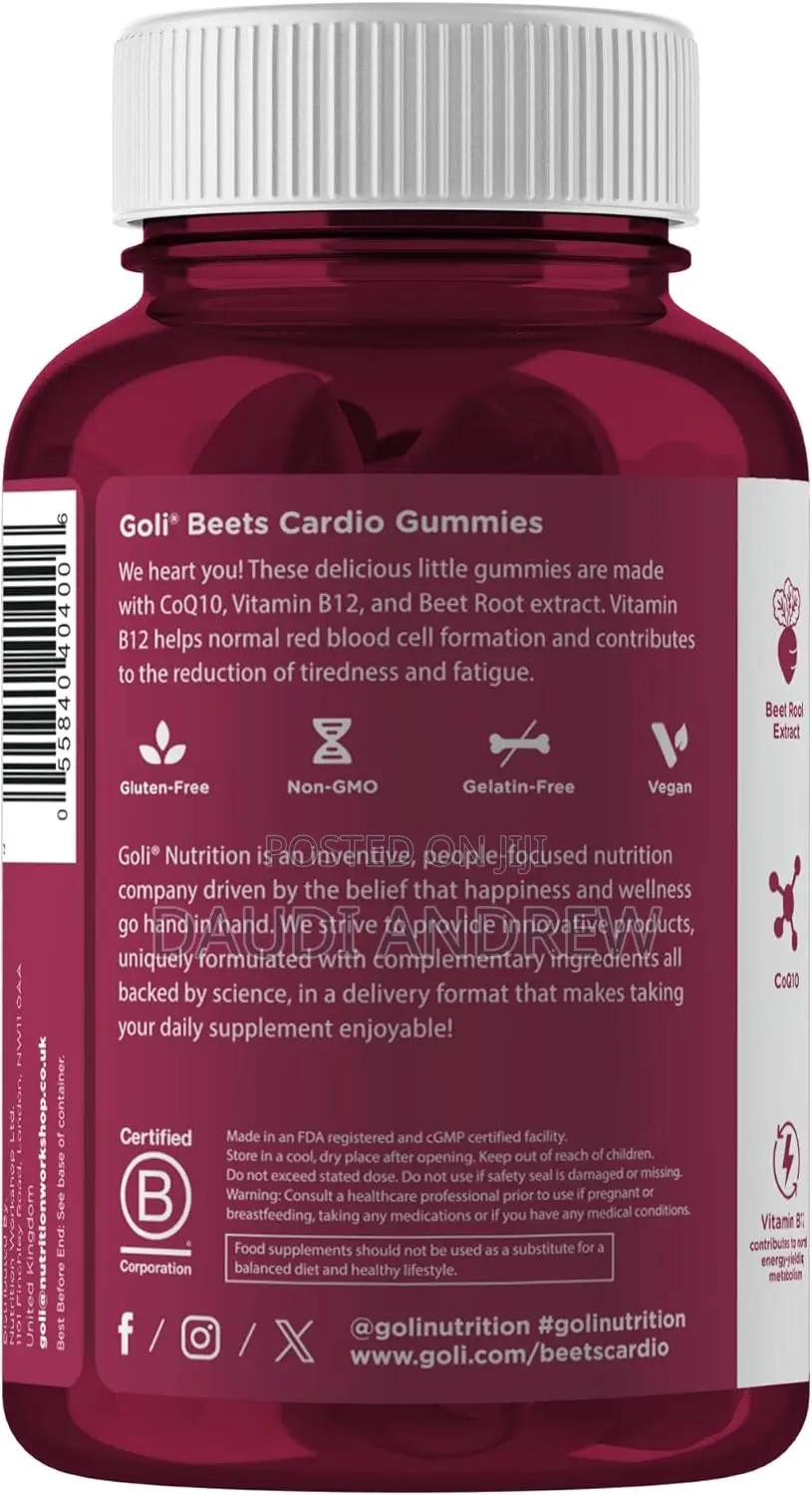 Goli Beets Cardio Gummies | 100mg Coq1