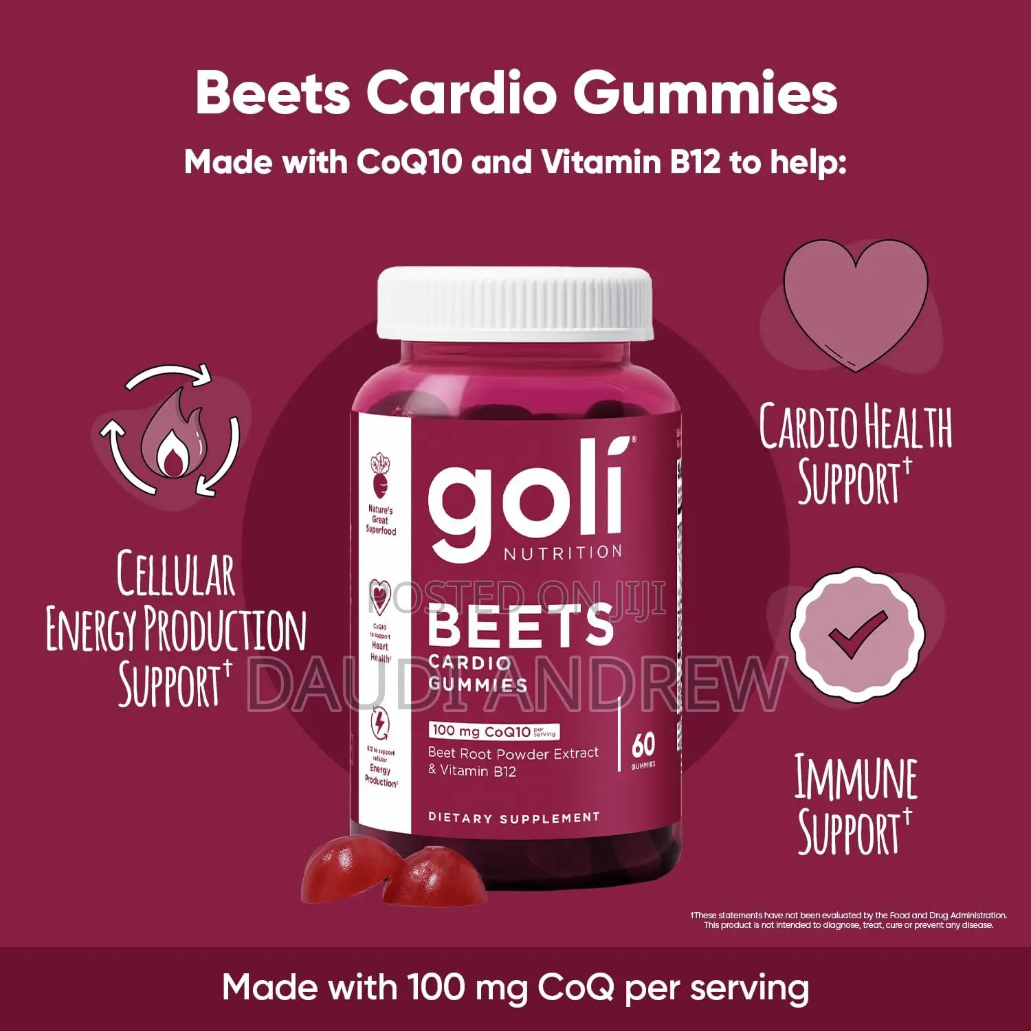 Goli Beets Cardio Gummies | 100mg Coq1