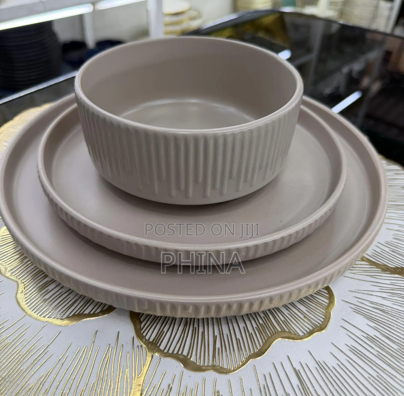 Dina Set Pc 18 Sahani 6 Sideplate 6 Na Bakuli 6