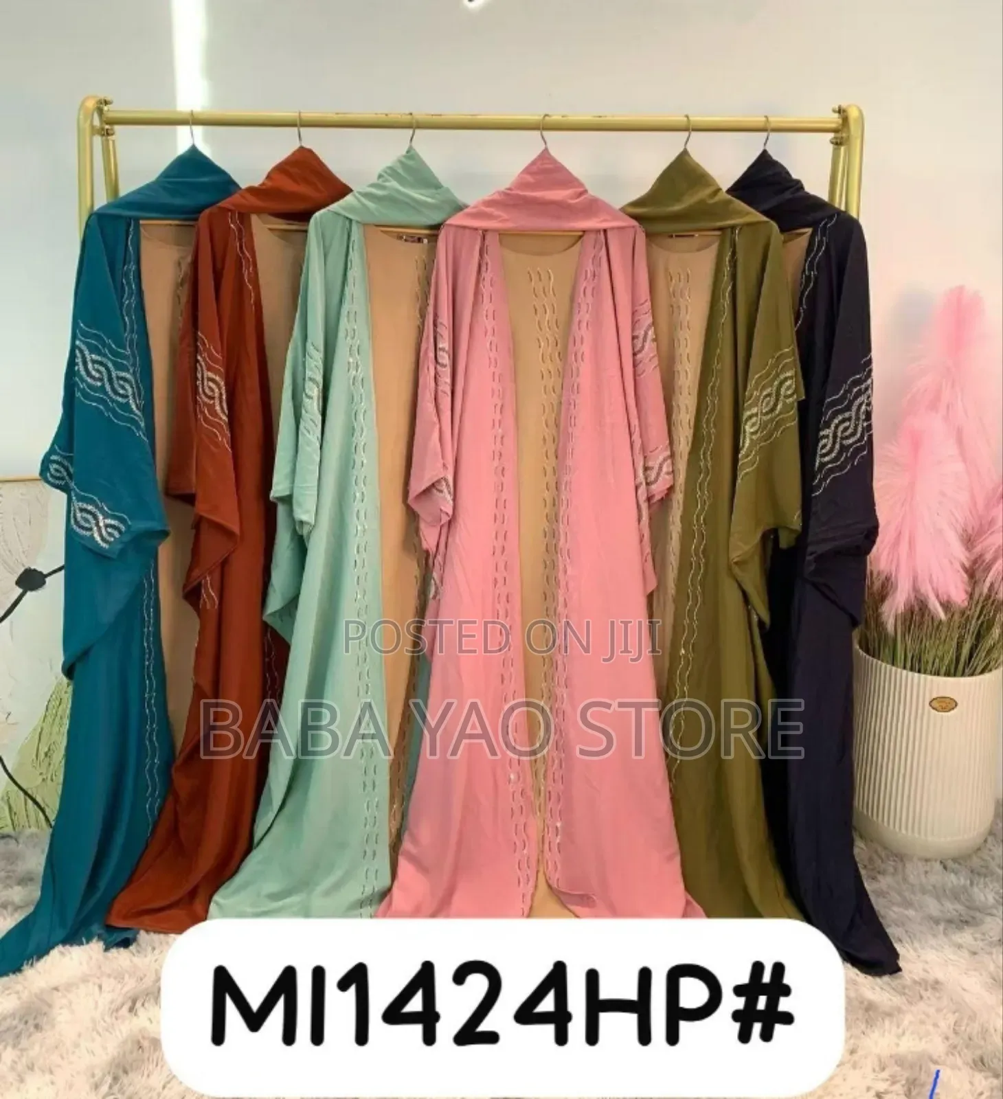 2-Pieces Abaya Dresses for All Seasons Breathable Long-Sleeved