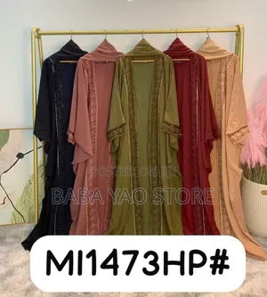 2-Pieces Abaya Dresses for All Seasons Breathable Long-Sleeved