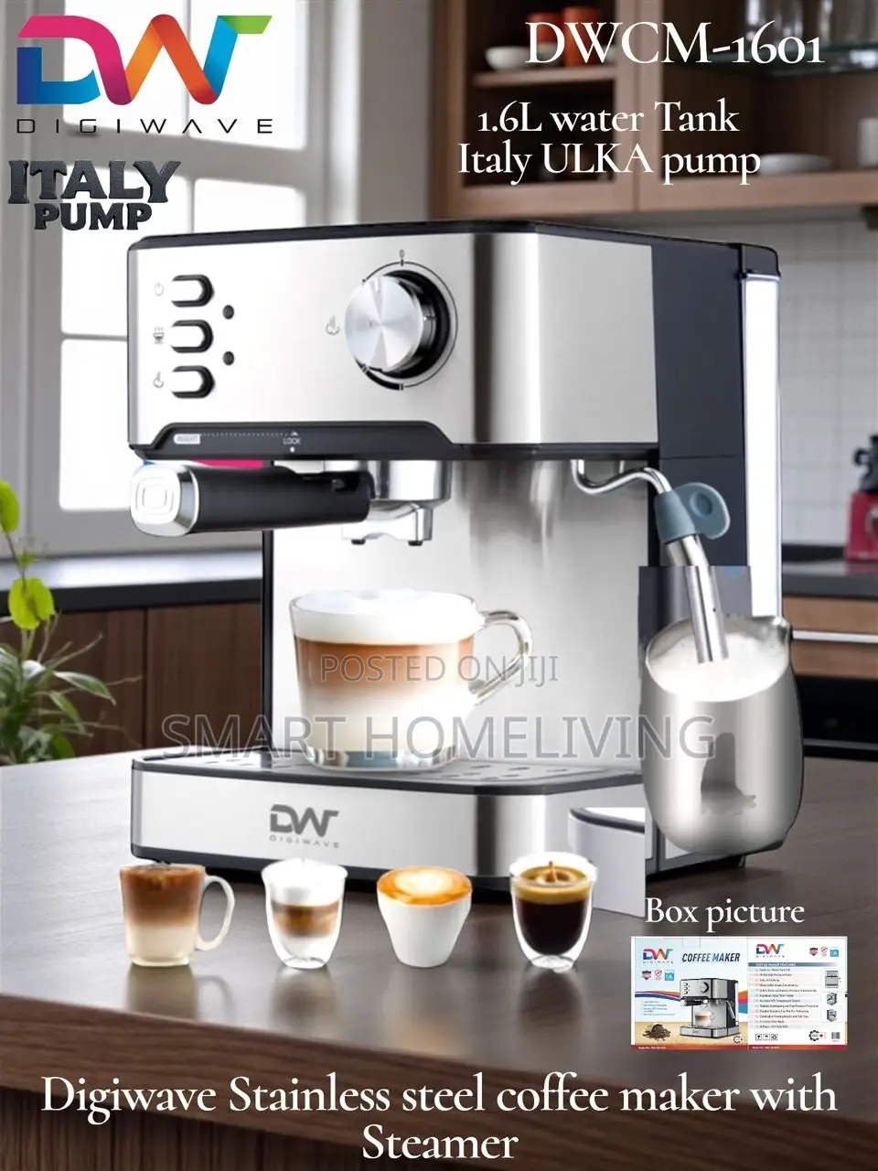 Digiwave Dw-Cm1601 Digital Espresso Maker
