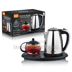 Raf 2-in-1 Tea-Making Station (Electric Kettle and Glass Teapot )