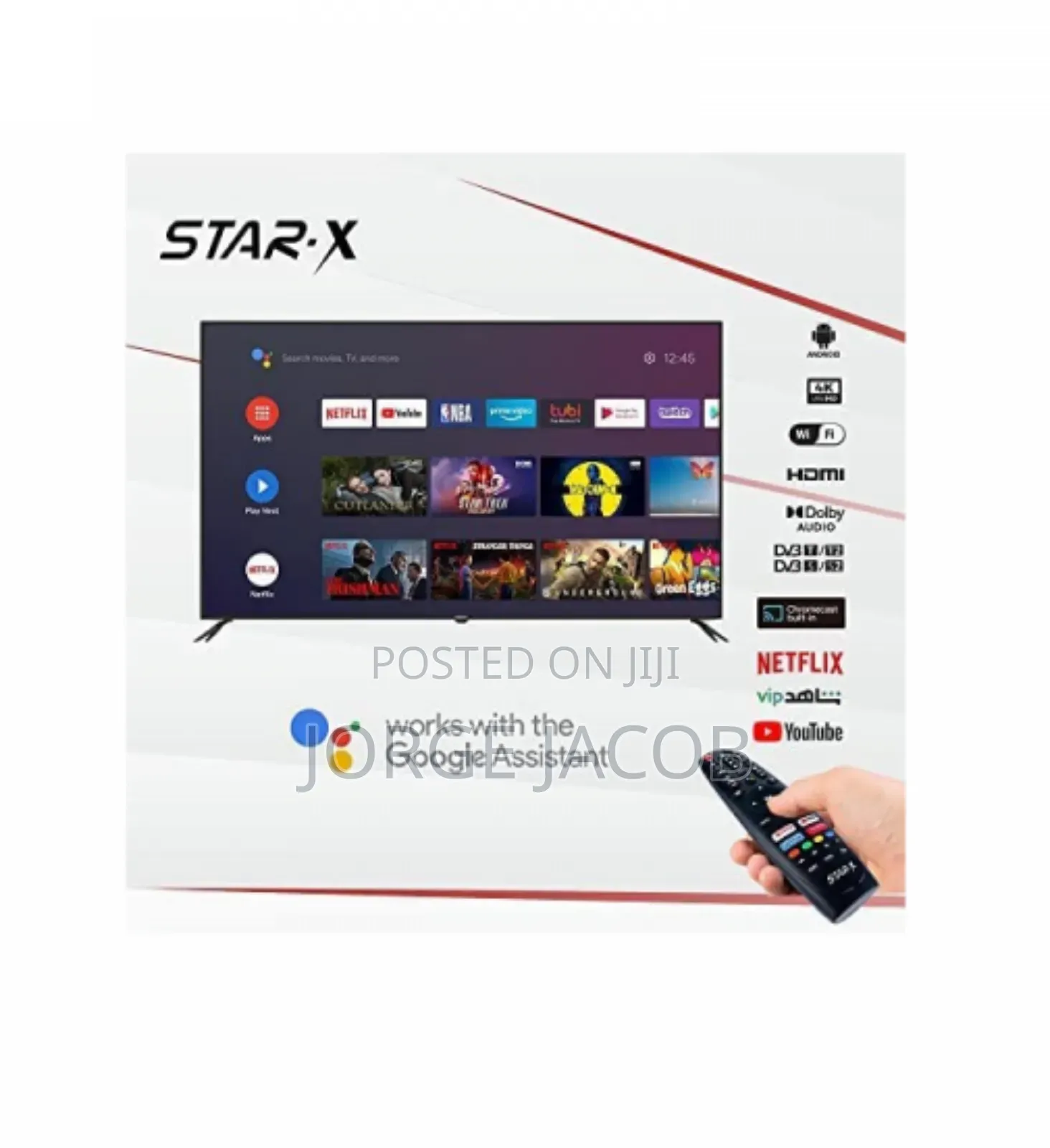 Star-X 50" Uhd Led Smart Tv With Google Tv, Model Number 50uh680g.