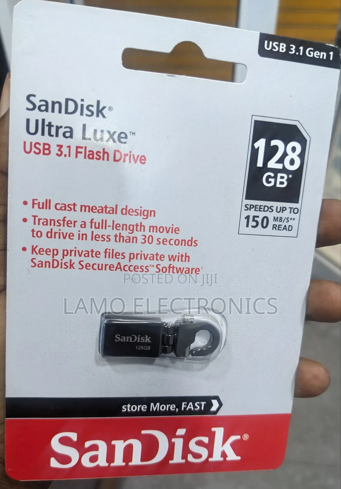 Sandisk Ultra Luxe 128gb Usb 3.1 Flash 150mbps Read