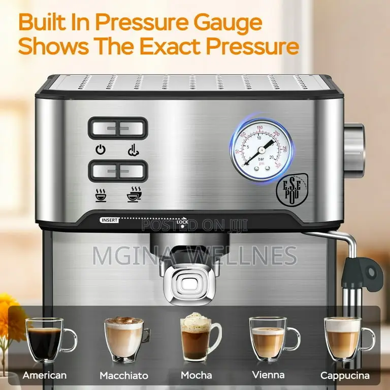 Espresso Machine, 20 Bar Barista Coffee Maker With Ese Pod Filter