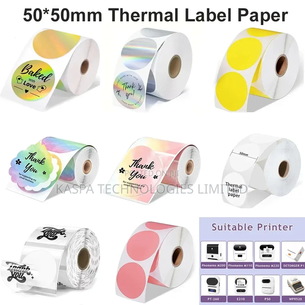 Round Coloured Label Paper