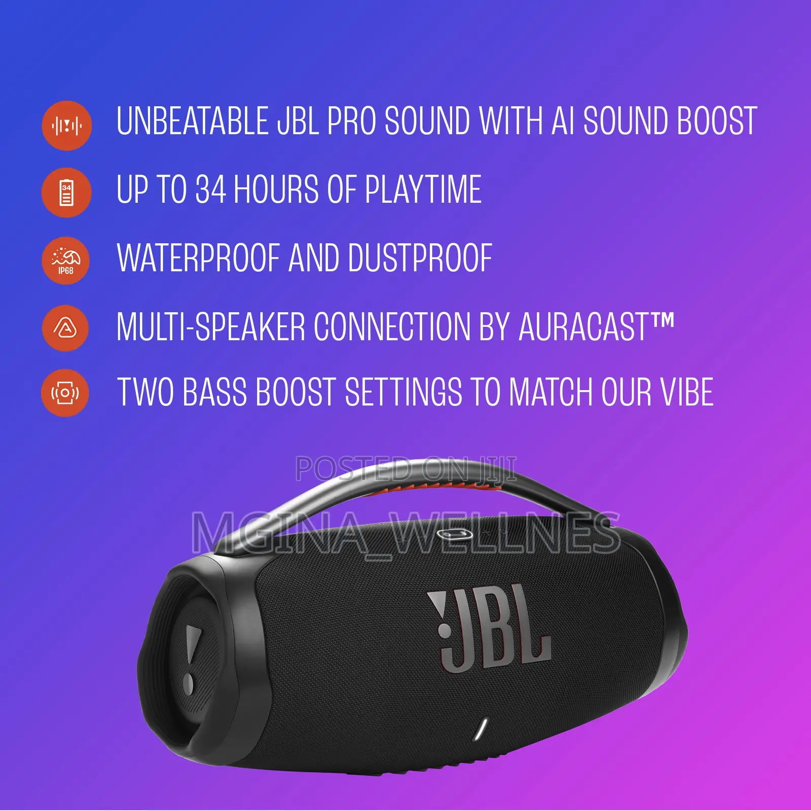JBL Boombox 4 - Most Powerful Portable Waterproof Speaker