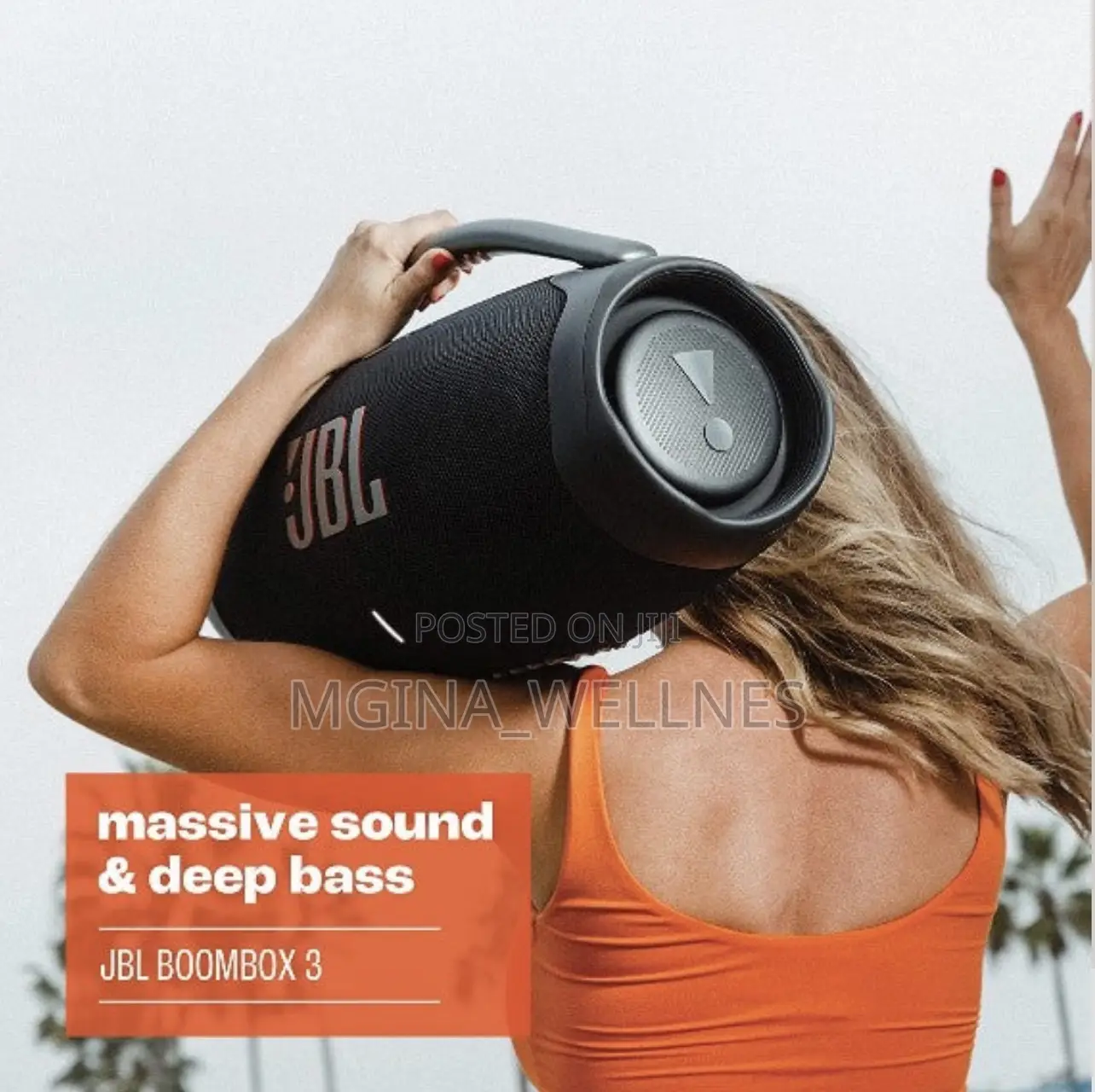 JBL Boombox 3 Portable Bluetooth Speaker,Massive Sound, 24h Playtime