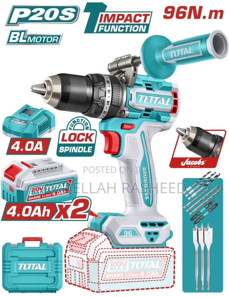 Lithium-Ion Cordless Drill Set Total