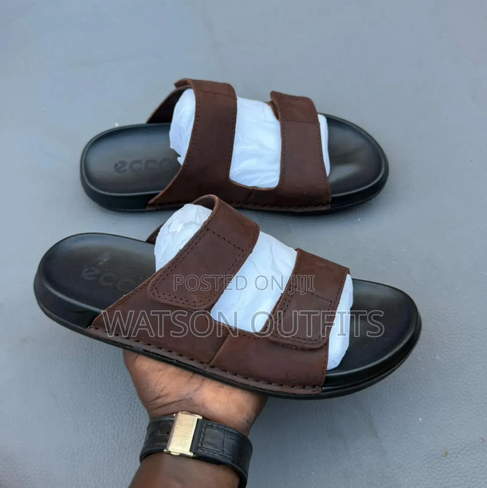 Men's Leather Sandals Ecco Brand New Brown and Black Colours