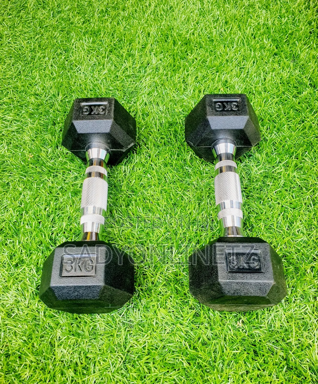 Hexagon Rubber Dumbbell 3kg
