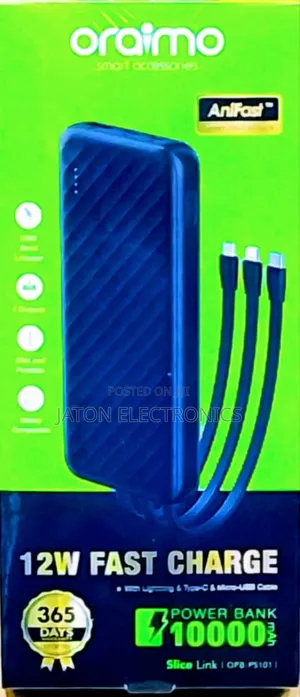 Oraimo Fast Charging Power Bank 10000mah