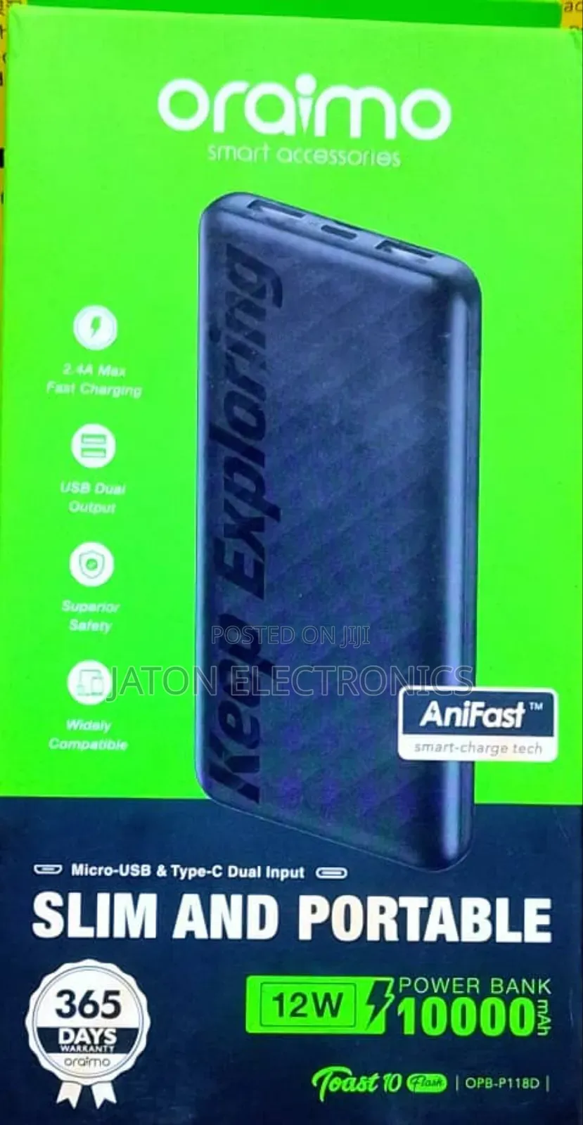Oraimo Slim and Portable Power Bank 10000mah