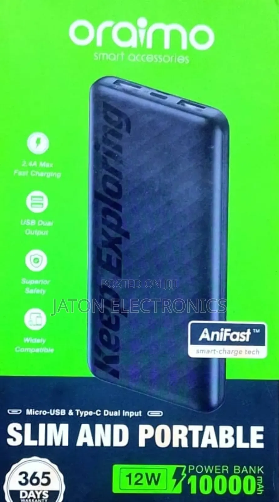 Oraimo Slim and Portable Power Bank 10000mah