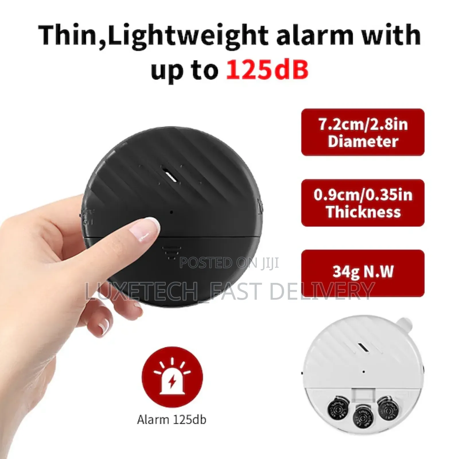 Wireless Vibration Sensor Alarm With Loud 125db Siren