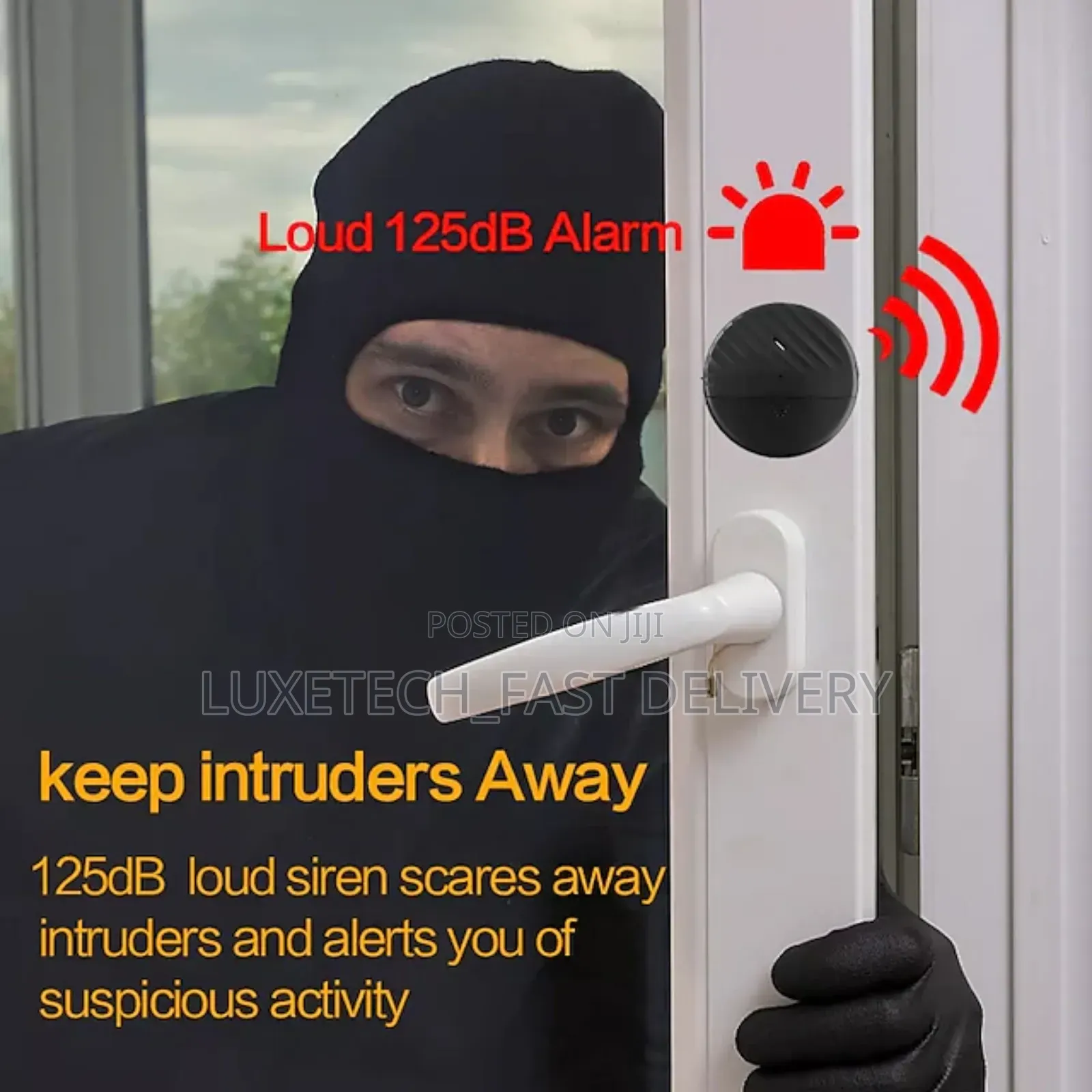 Wireless Vibration Sensor Alarm With Loud 125db Siren