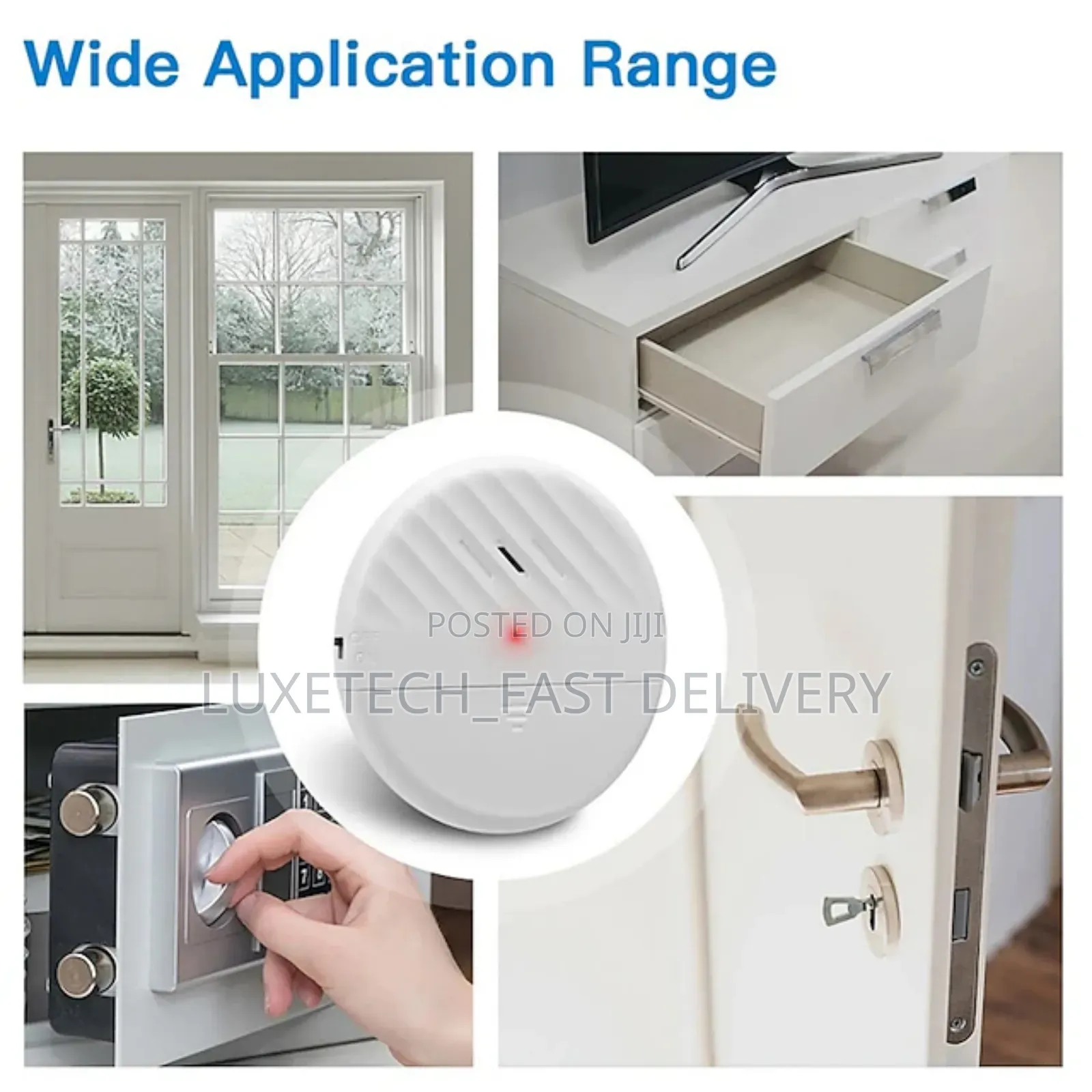 Wireless Vibration Sensor Alarm With Loud 125db Siren