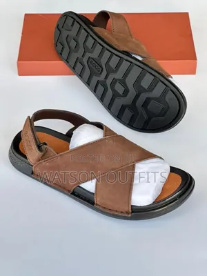 Men's Leather Sandals Ecco Brand Very Hard to Destruction
