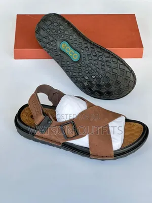 Men's Leather Sandals Ecco Brand Very Hard to Destruction