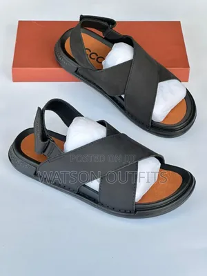 Men's Leather Sandals Ecco Brand Very Hard to Destruction