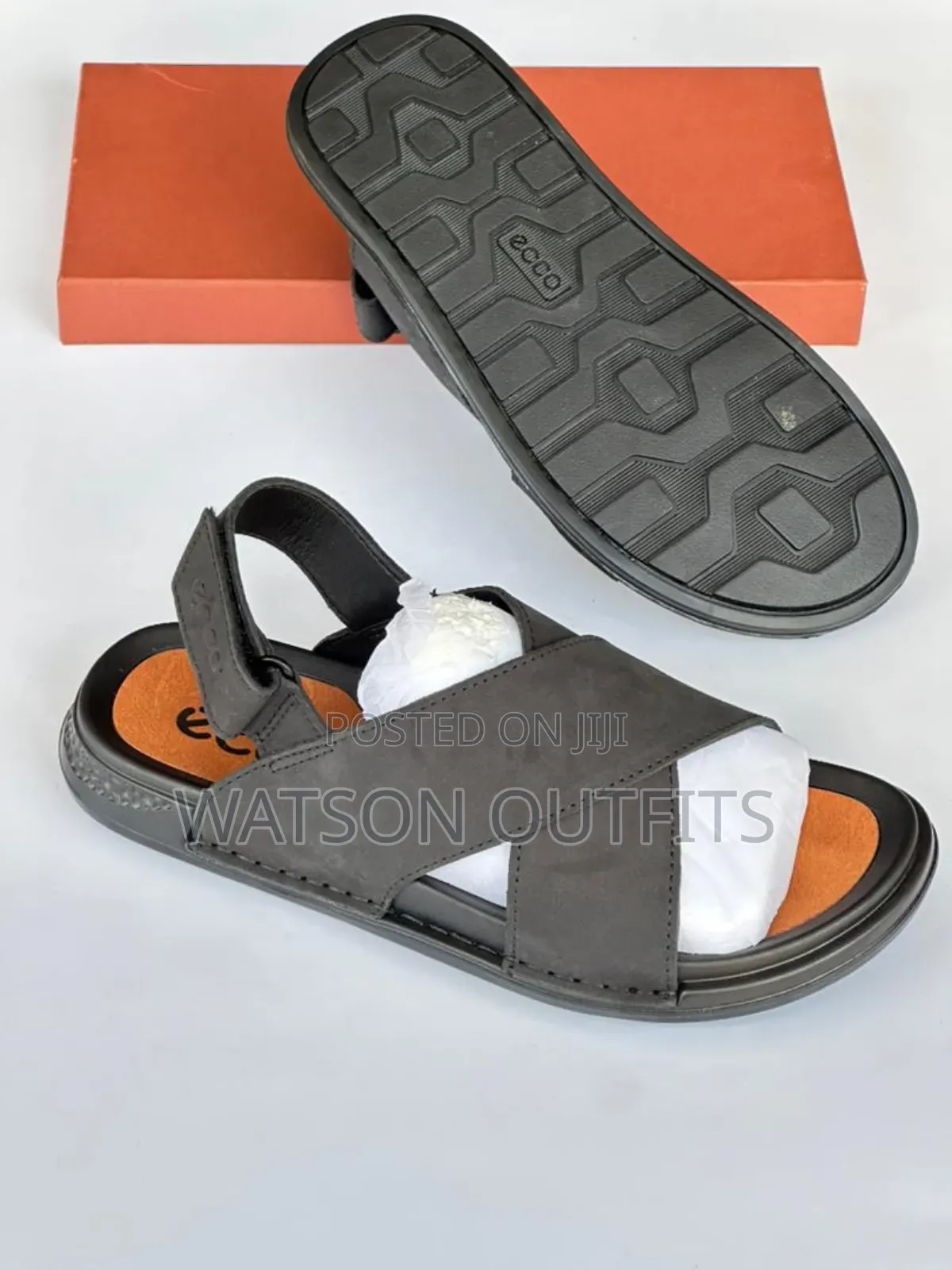 Men's Leather Sandals Ecco Brand Very Hard to Destruction