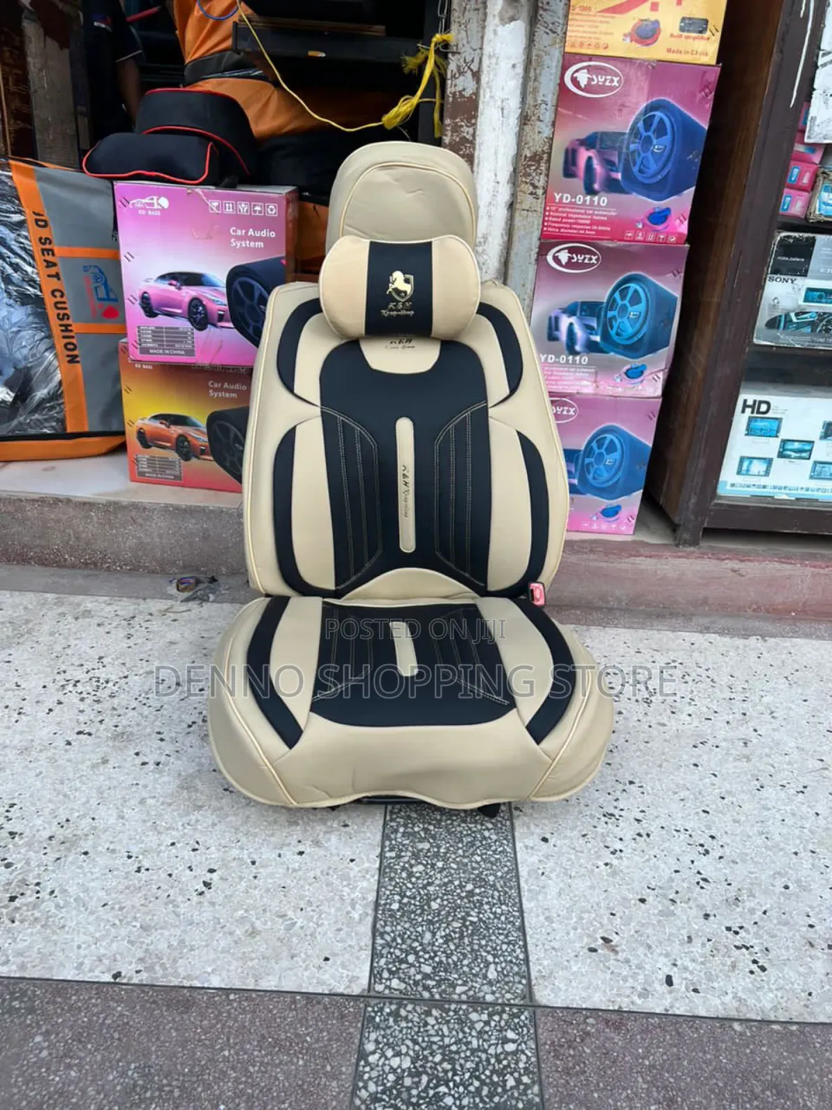 Cream and Black Seat Cover Latest