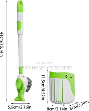 Whale-Shaped Refillable Toilet Brush and Holder Set.