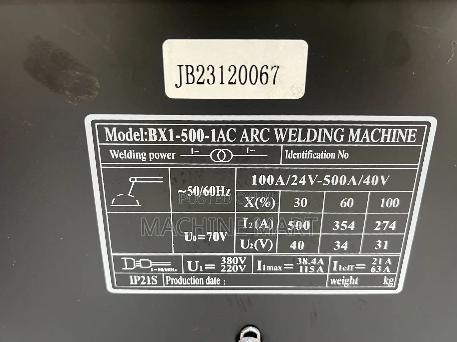 Arc Welding Machine Bx1-500-1