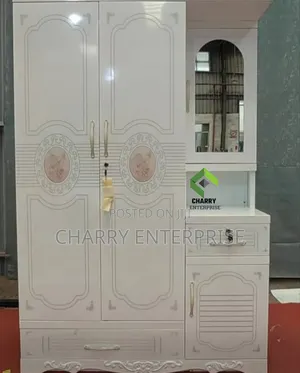 Modern Metal Wardrobe With Mirror 3 Doors Kabati La Nguo La Chuma