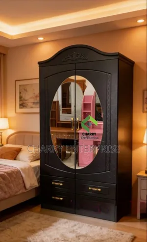 Quality 2 Doors Closet Wardrobe Kabati La Nguo Lenye Kioo