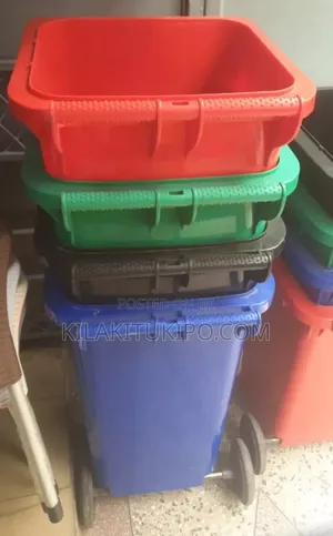 120l Waste Bins Heavy Plastic Unbreakable