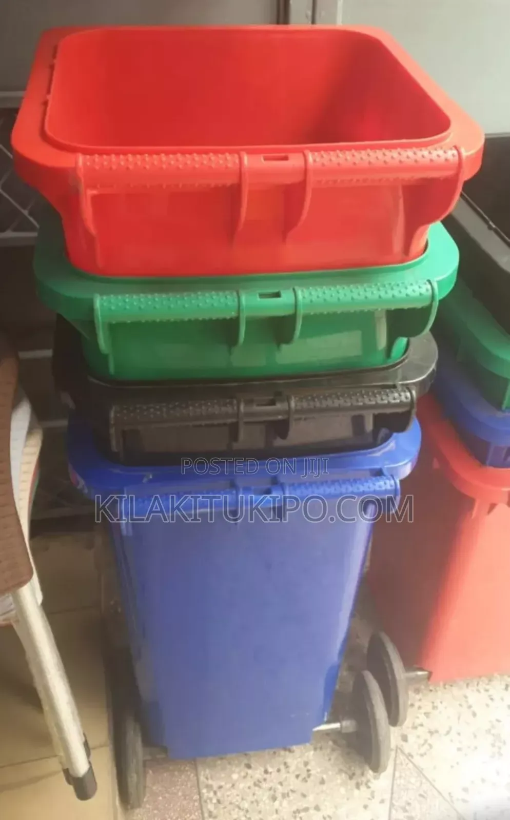 120l Waste Bins Heavy Plastic Unbreakable