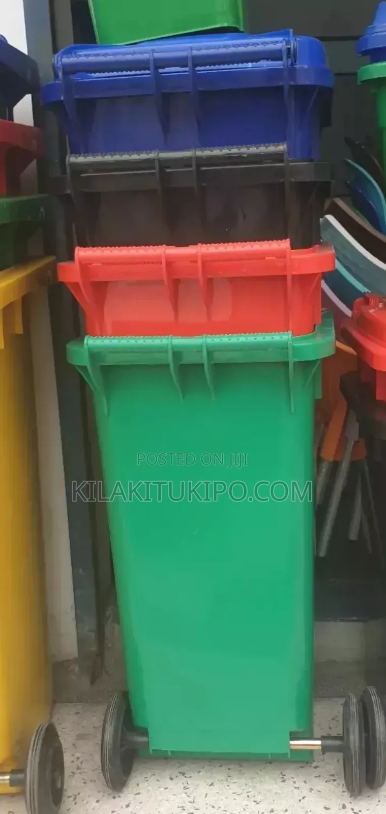 120l Waste Bins Heavy Plastic Unbreakable