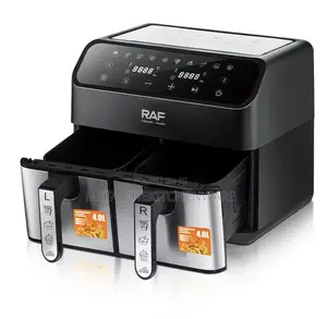 Raf Multifunctional Digital Dual Air Fryer Touch Screen 8l