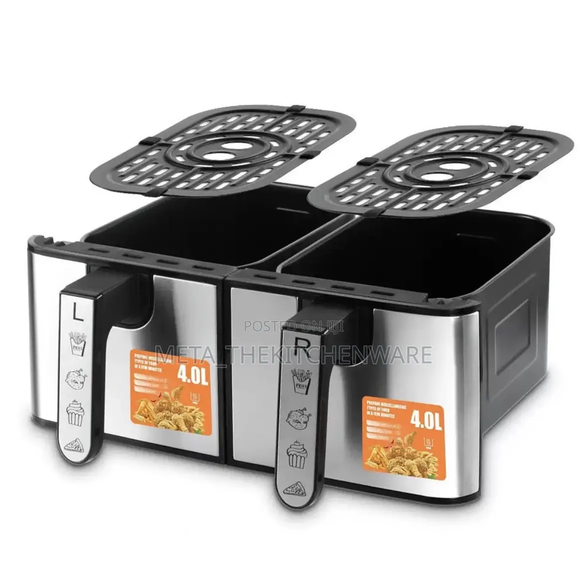 Raf Multifunctional Digital Dual Air Fryer Touch Screen 8l