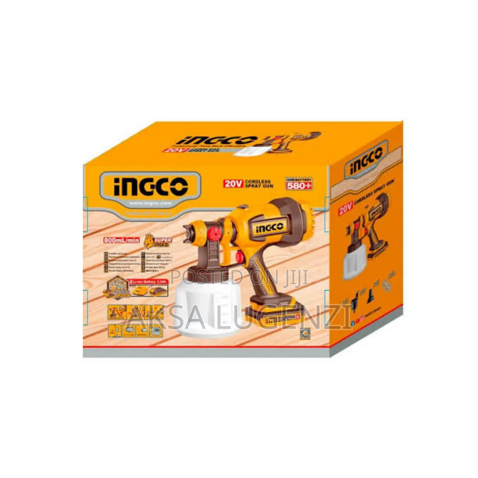 Ingco 20v Cordless Spray Gun – 800ml/Min (Super Ingco Series)