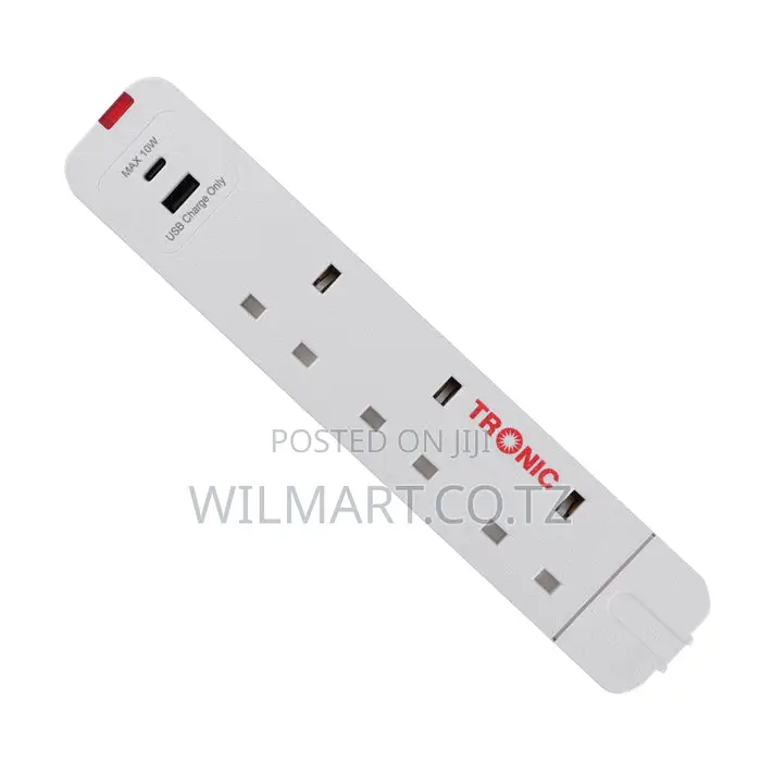 Tronic 3 Way Extension Socket + Usb + Usb C