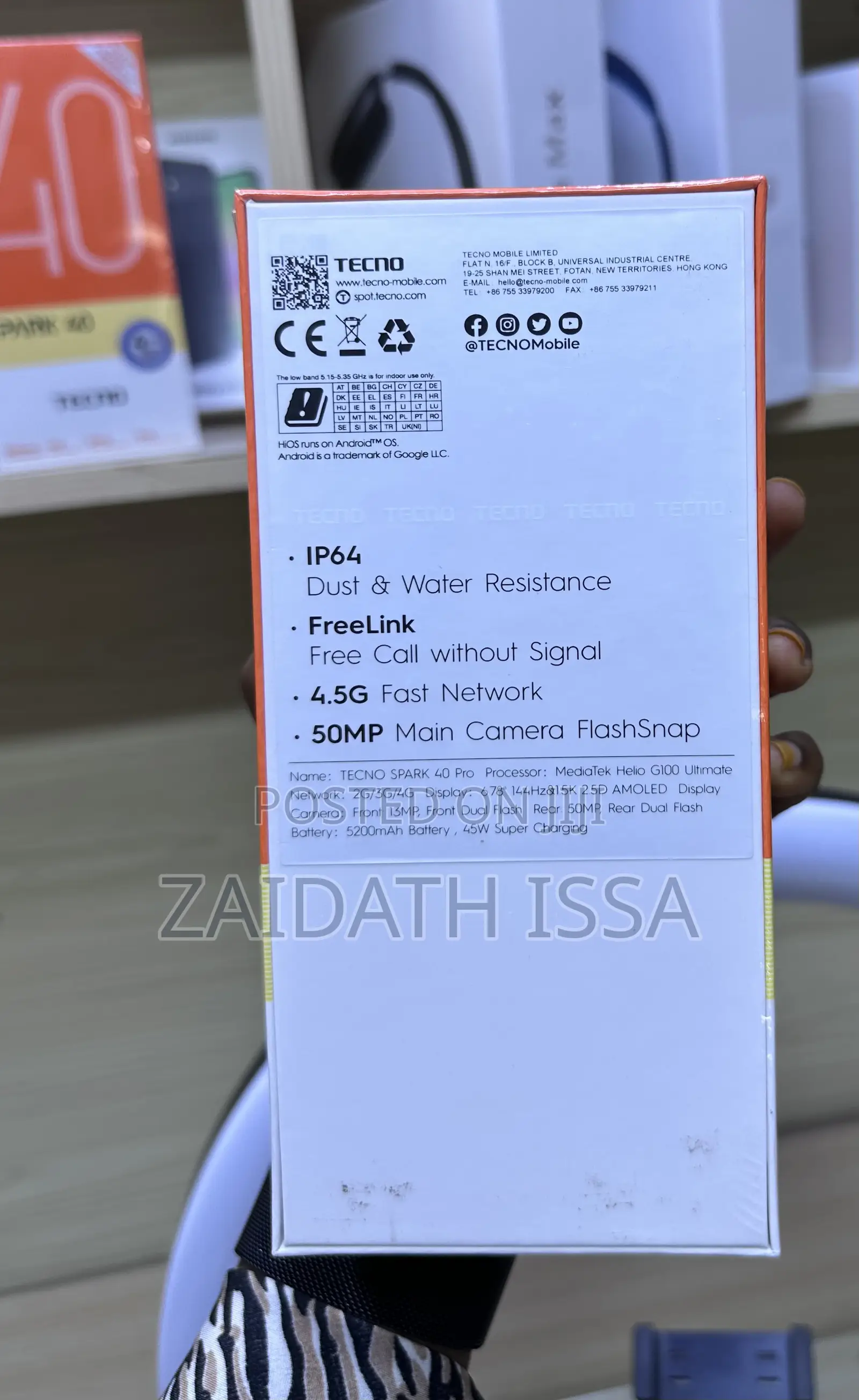 New Tecno Spark 40 Pro 256 GB Black