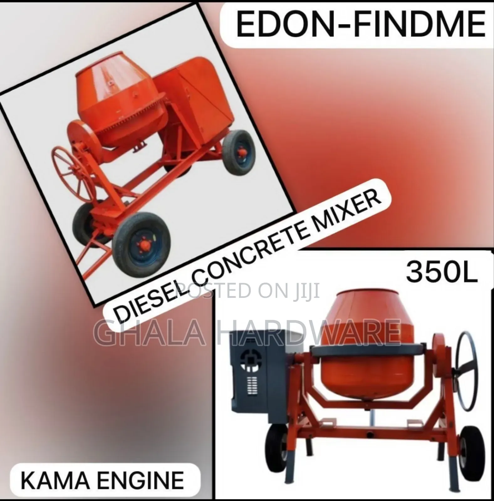 Ef-Cm-D-350l Concrete Mixer 178fs Kama Diesel Engine With 4 Wheel