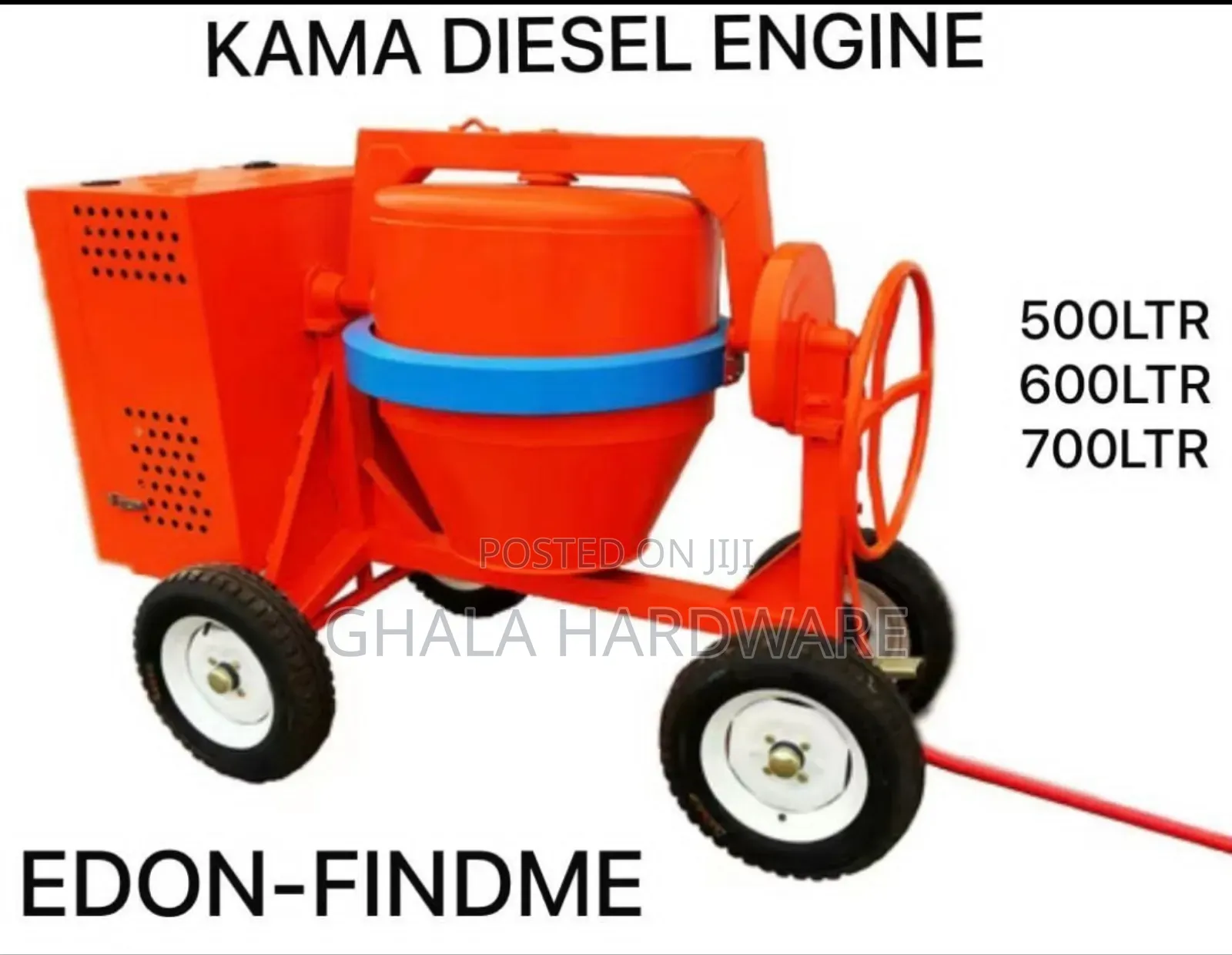 Edon-Findme Diesel Concrete Mixer Kama Engine 186fs With 4 Tyres