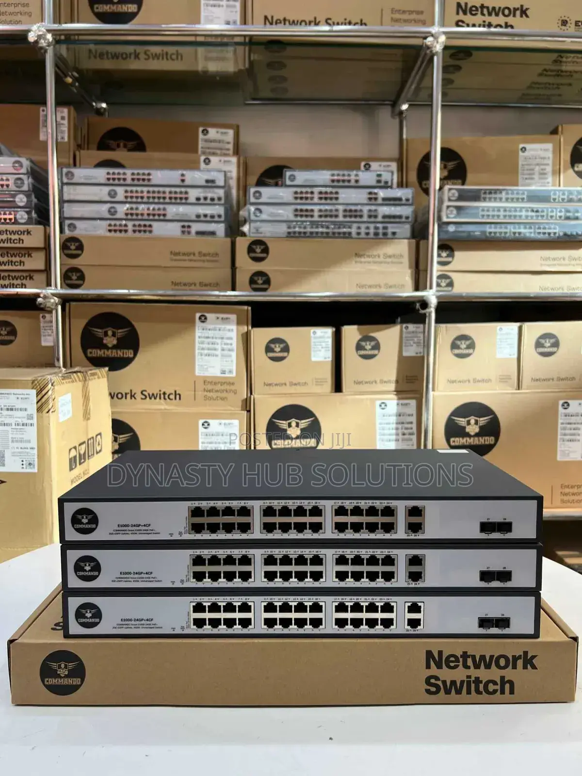E1000-24p+4cf 24 Poe Ports Commando Switch