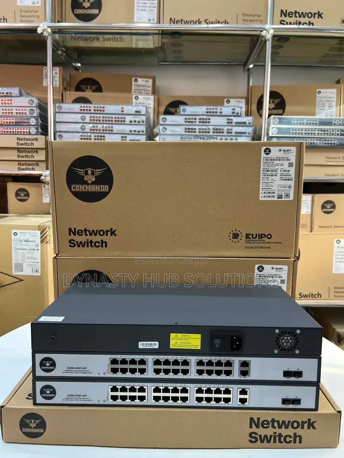 E1000-24p+4cf 24 Poe Ports Commando Switch