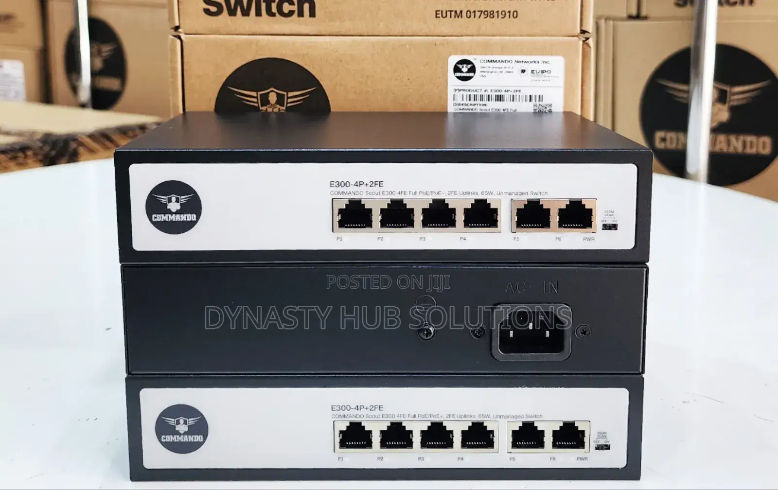 E300-4p+2fe 4port Full Poe Commando Switch