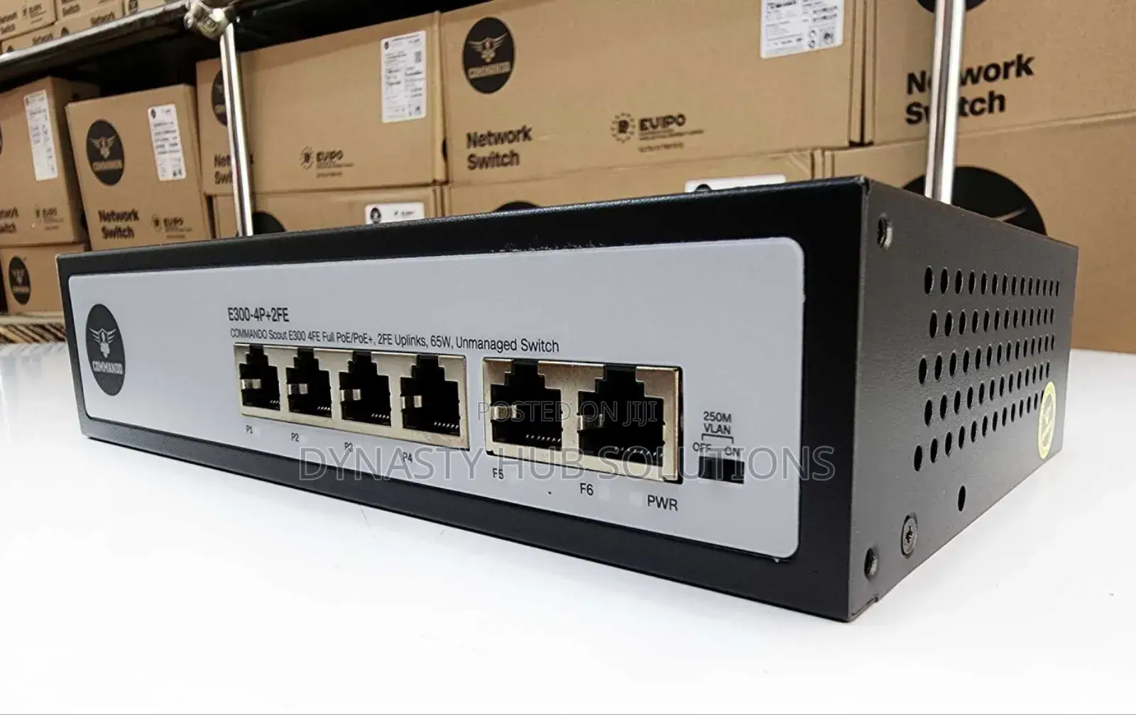 E300-4p+2fe 4port Full Poe Commando Switch