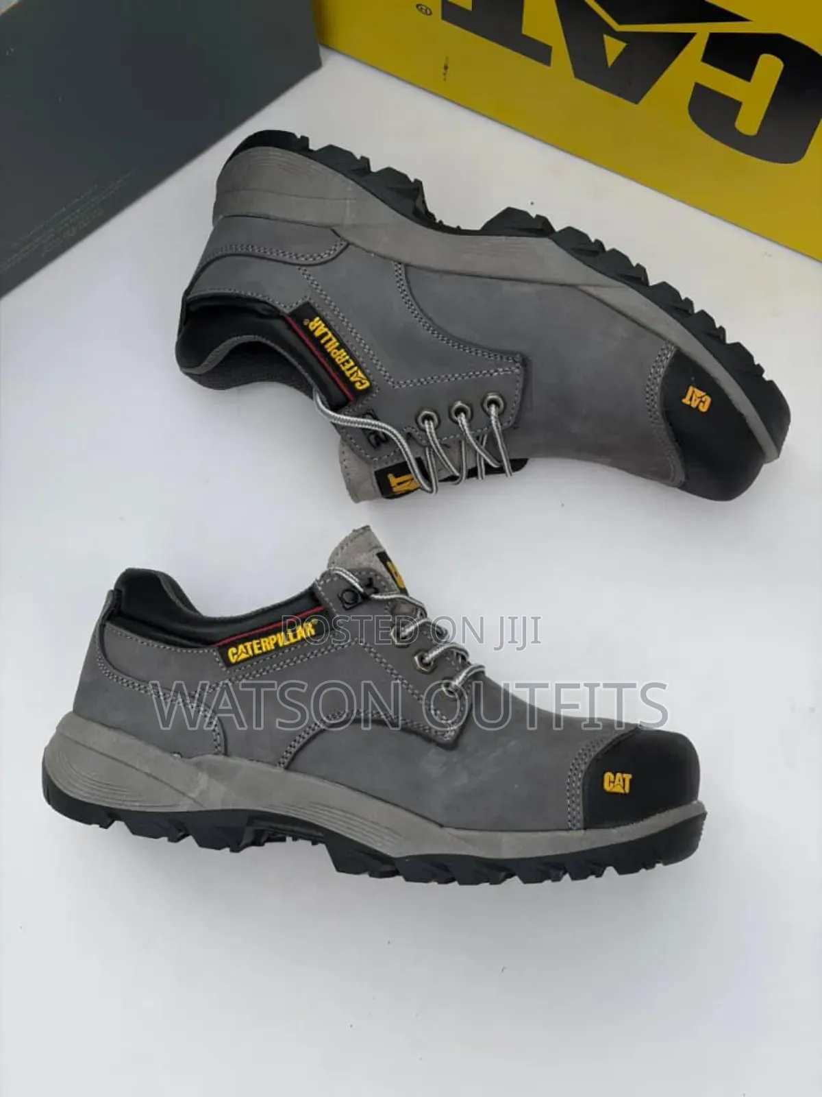 Cat Brand Men's Leather Shoes Original Metal Steel on Toes