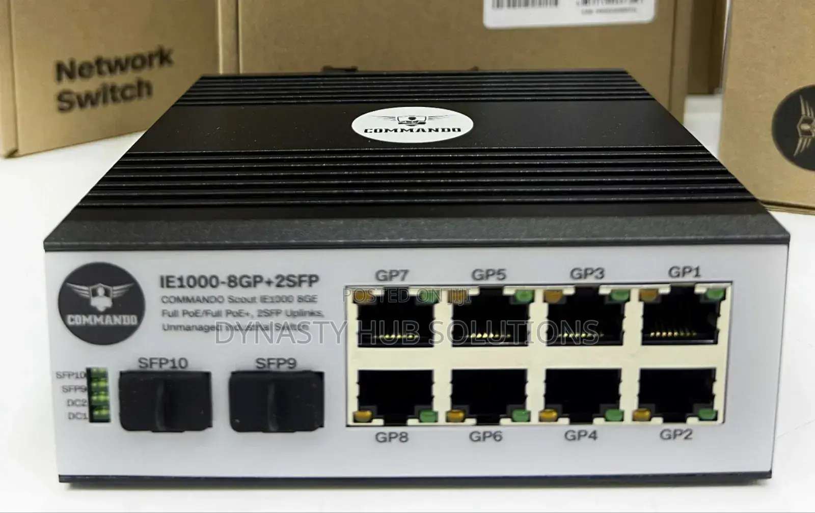Ie1000-8gp+2sfp Commando Industrial Switch With Power Adapter