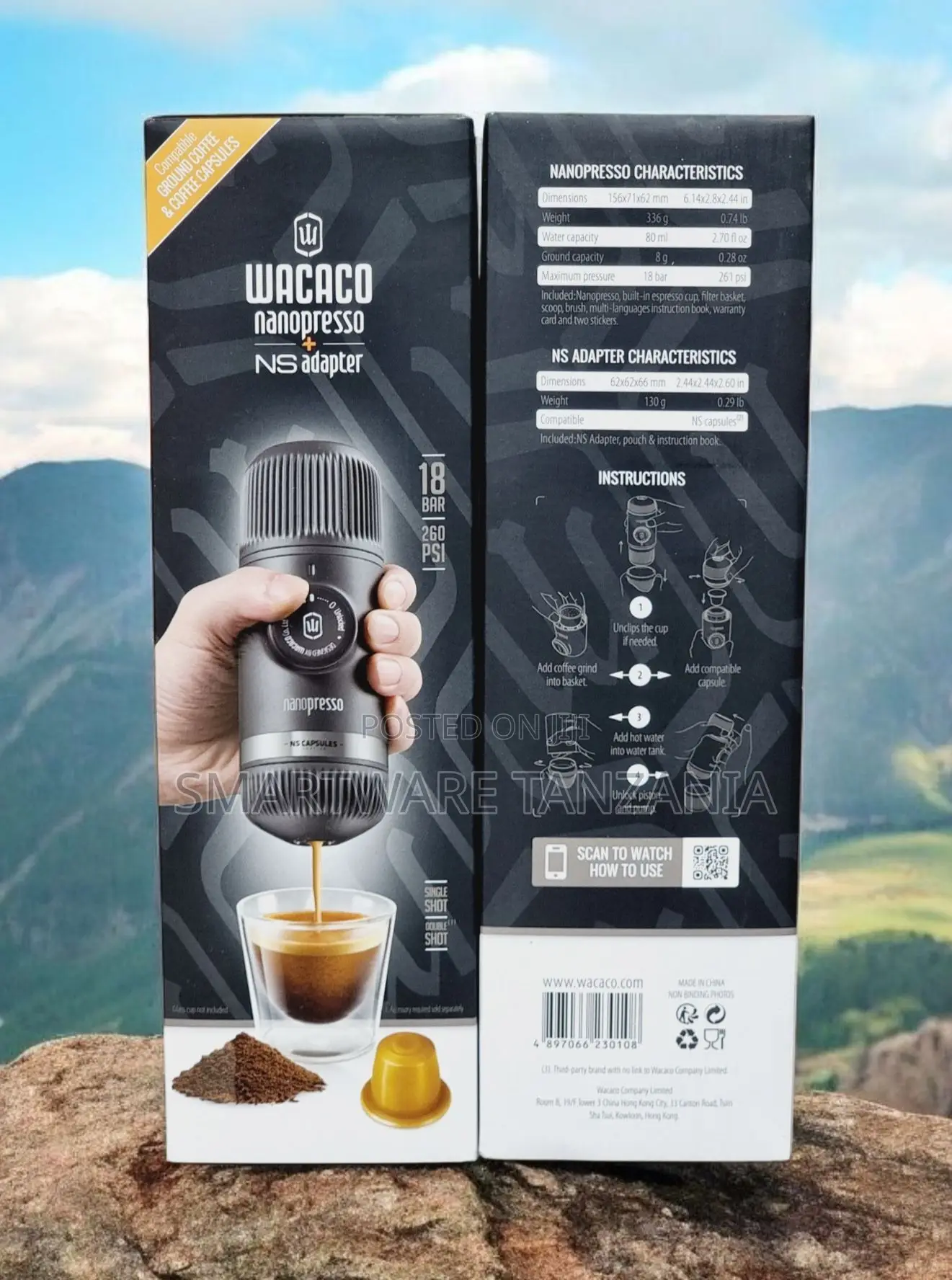 Wacaco Nanopresso With Ns Adapter - Portable Espresso, 18 Bar